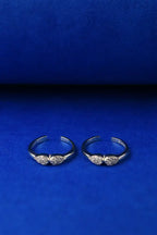Crystal Leaf Duo Silver 925 Adjustable Trendy Toe Ring For Women