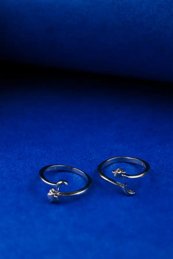 Sunburst Moon Silver 925 Adjustable Trendy Toe Ring For Women