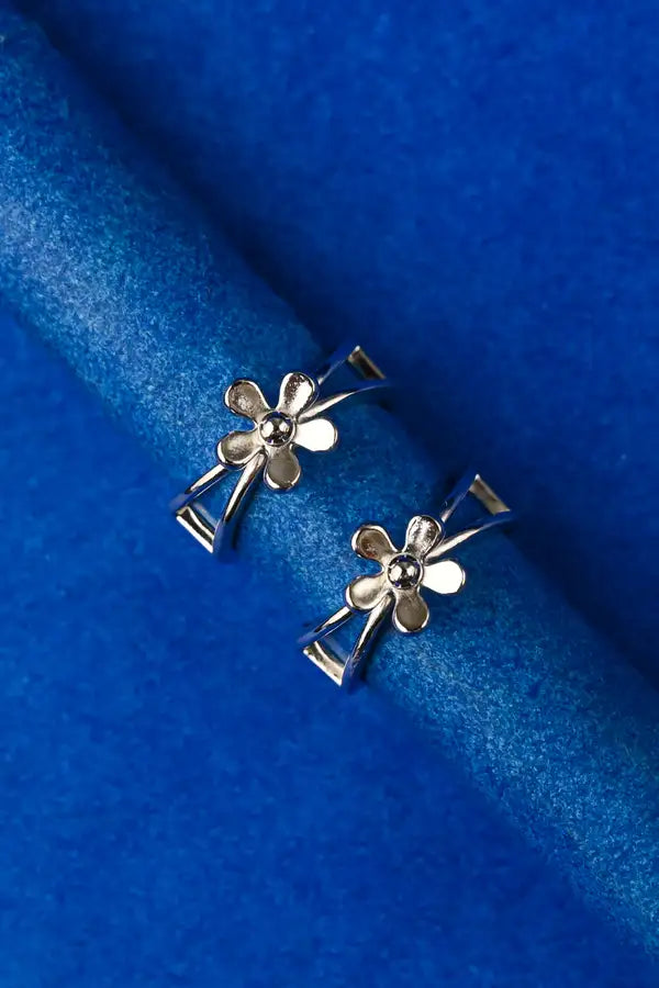 Silver Daisy Split Band Silver 925 Adjustable Trendy Toe Ring For Women
