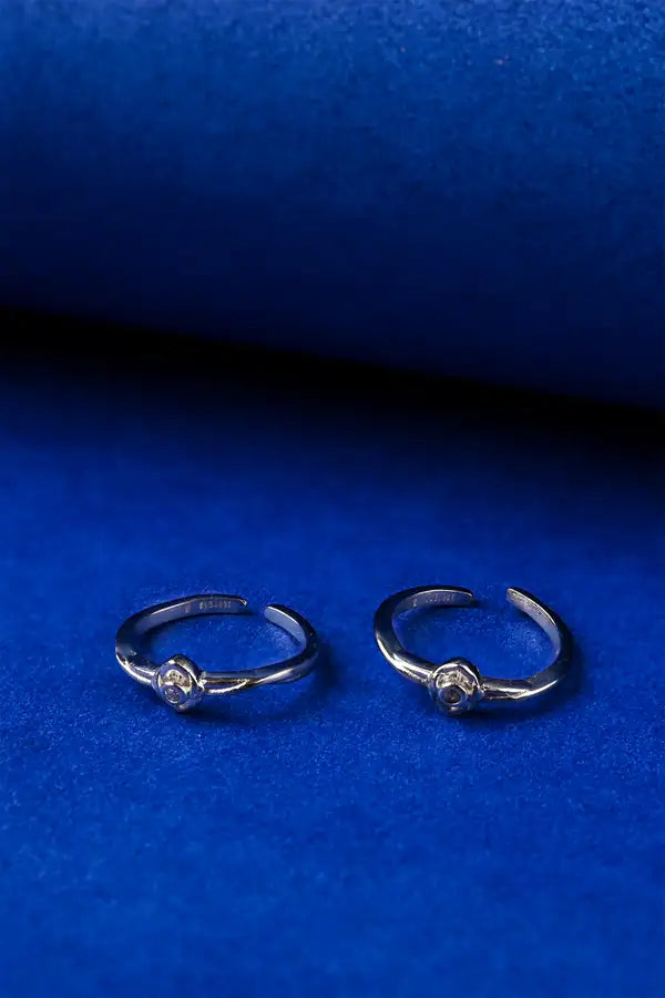 Sparkling Dew Silver 925 Adjustable Trendy Toe Ring For Women