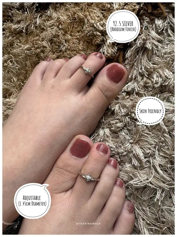 Sparkling Dew Silver 925 Adjustable Trendy Toe Ring For Women