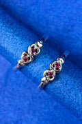 Ruby Hearts Silver 925 Adjustable Trendy Toe Ring For Women