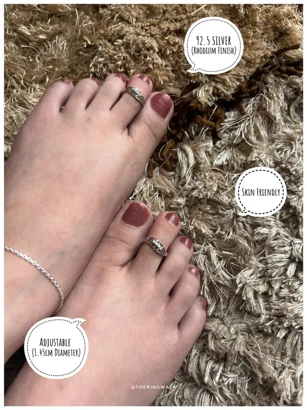 Triple Shimmer Silver 925 Adjustable Trendy Toe Ring For Women