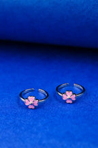 Pink Petal Silver 925 Adjustable Trendy Toe Ring For Women