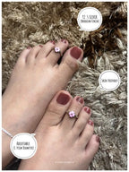 Pink Petal Silver 925 Adjustable Trendy Toe Ring For Women