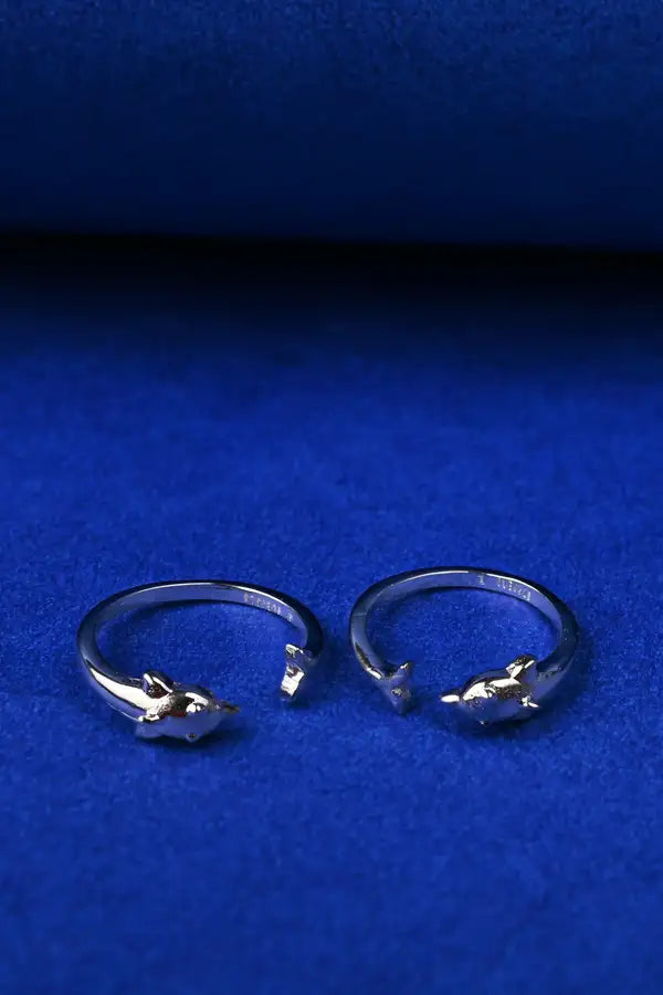 Dolphin Charm Silver 925 Adjustable Trendy Toe Ring For Women