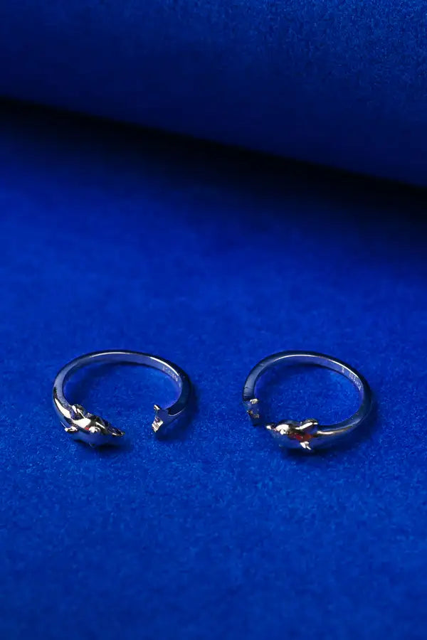 Dolphin Charm Silver 925 Adjustable Trendy Toe Ring For Women