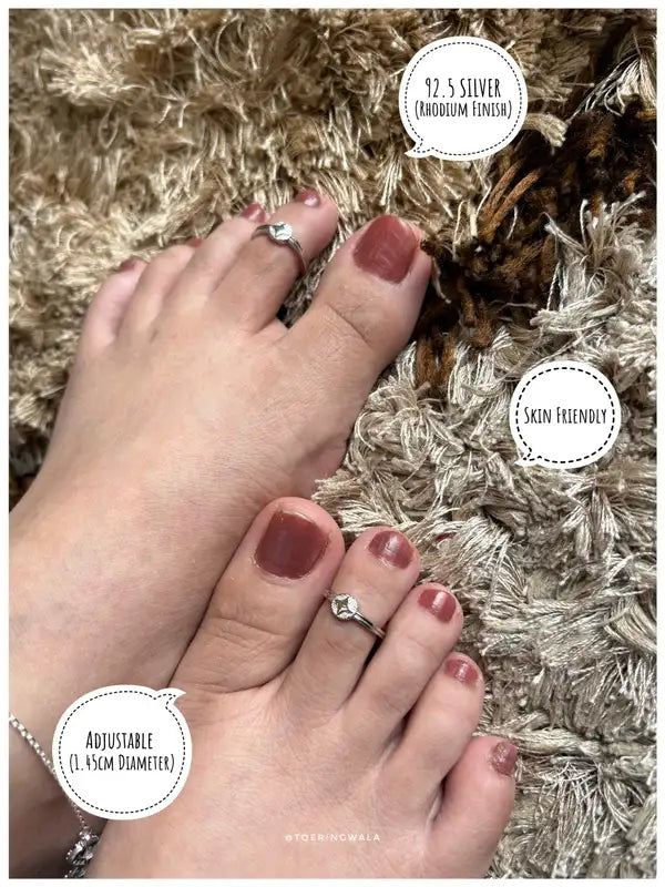 Circle Star Silver 925 Adjustable Trendy Toe Ring For Women