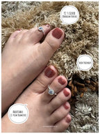 Midnight Blossom Silver 925 Adjustable Trendy Toe Ring For Women