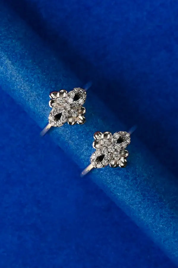 Crystal Petal Bow Silver 925 Adjustable Trendy Toe Ring For Women