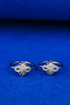 Crystal Petal Bow Silver 925 Adjustable Trendy Toe Ring For Women