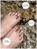 Crystal Petal Bow Silver 925 Adjustable Trendy Toe Ring For Women