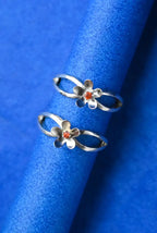 Orange Flower Silver 925 Adjustable Trendy Toe Ring For Women