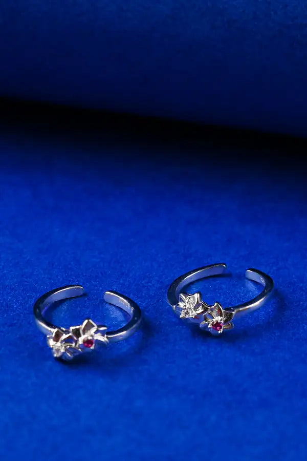 Flower Spark Silver 925 Adjustable Trendy Toe Ring For Women