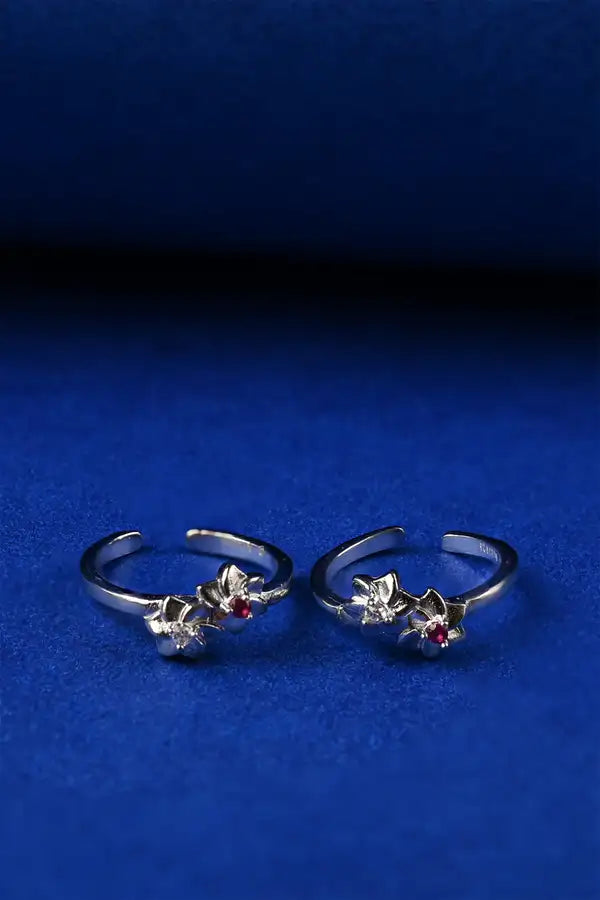 Flower Spark Silver 925 Adjustable Trendy Toe Ring For Women