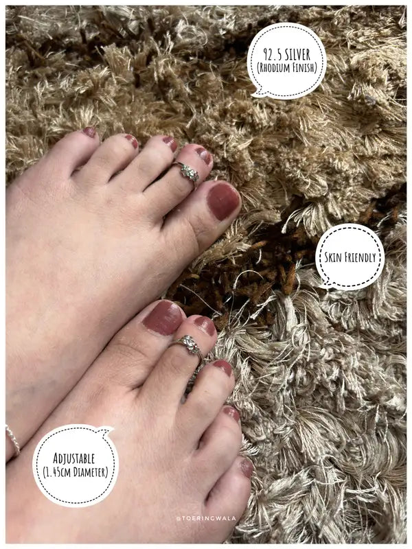 Flower Spark Silver 925 Adjustable Trendy Toe Ring For Women
