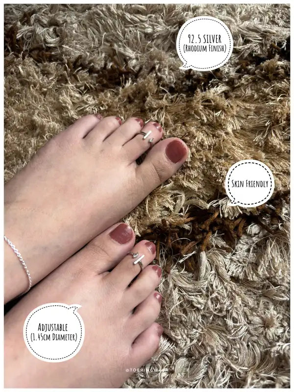 Bar Shine Silver 925 Adjustable Trendy Toe Ring For Women