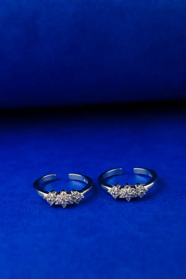 Star Cluster Silver 925 Adjustable Trendy Toe Ring For Women