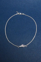 Floral Spark 925 Silver Single Anklet for Girls