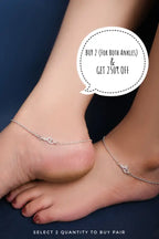 Floral Spark 925 Silver Single Anklet for Girls