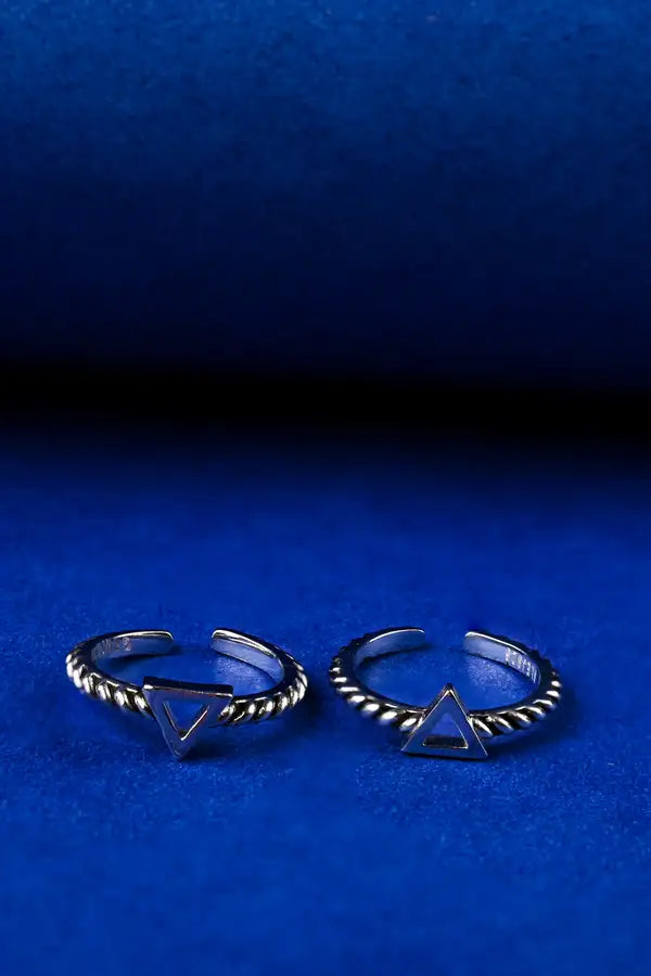 Geometric Triangle Silver 925 Adjustable Trendy Toe Ring For Women