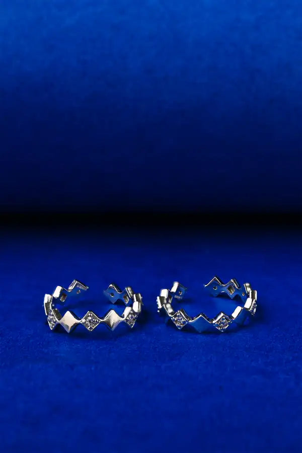 Geometric Shine Silver 925 Adjustable Trendy Toe Ring For Women