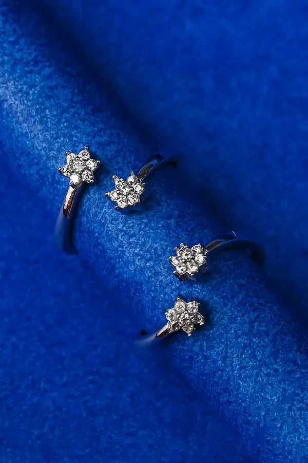 Starlit Frost Silver 925 Adjustable Trendy Toe Ring For Women