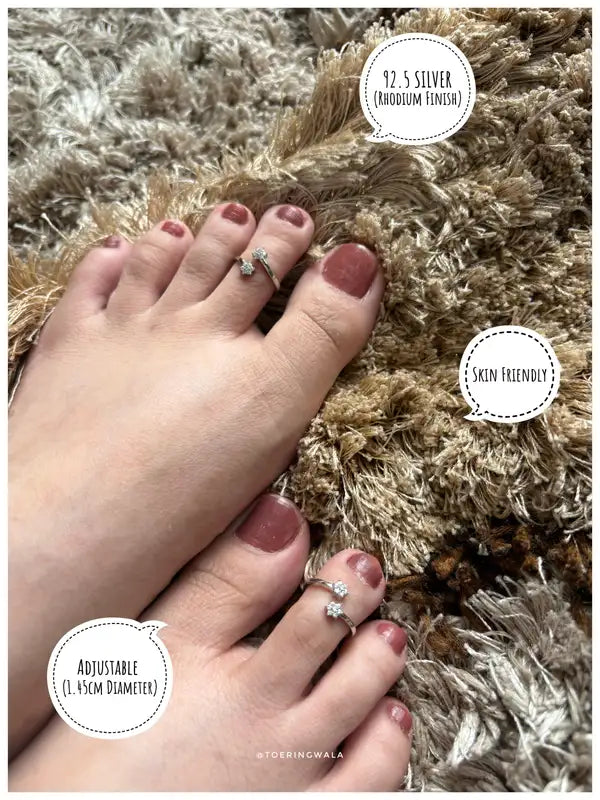 Starlit Frost Silver 925 Adjustable Trendy Toe Ring For Women