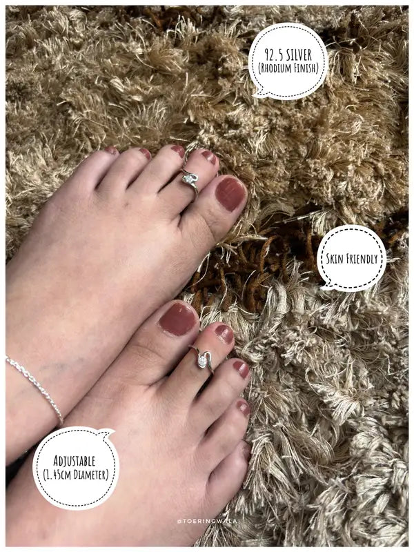 Petite Bloom Silver 925 Adjustable Trendy Toe Ring For Women