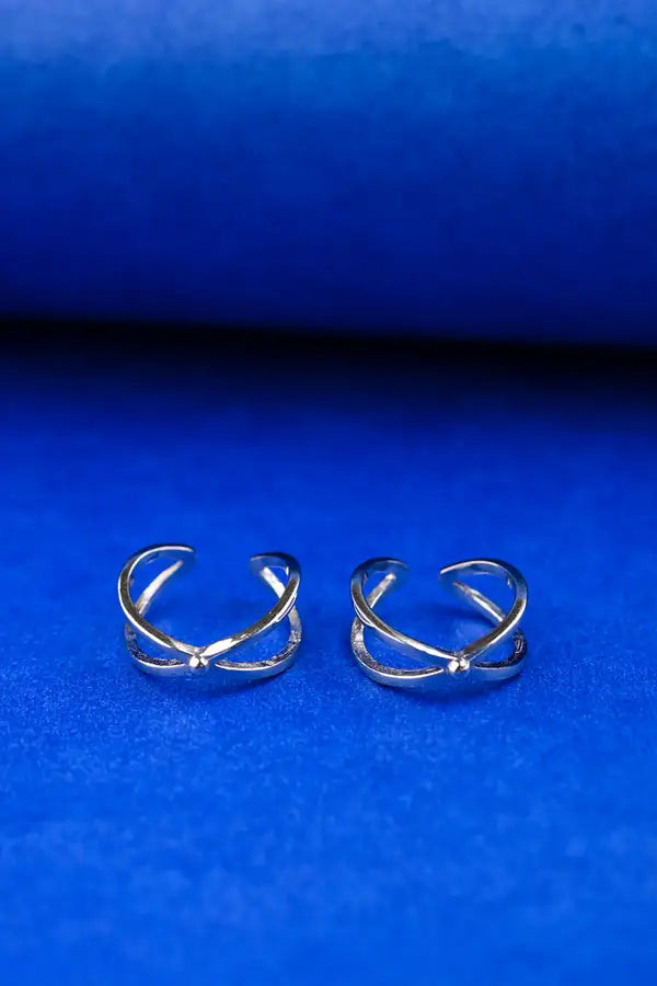 X-Band Silver 925 Adjustable Trendy Toe Ring For Women