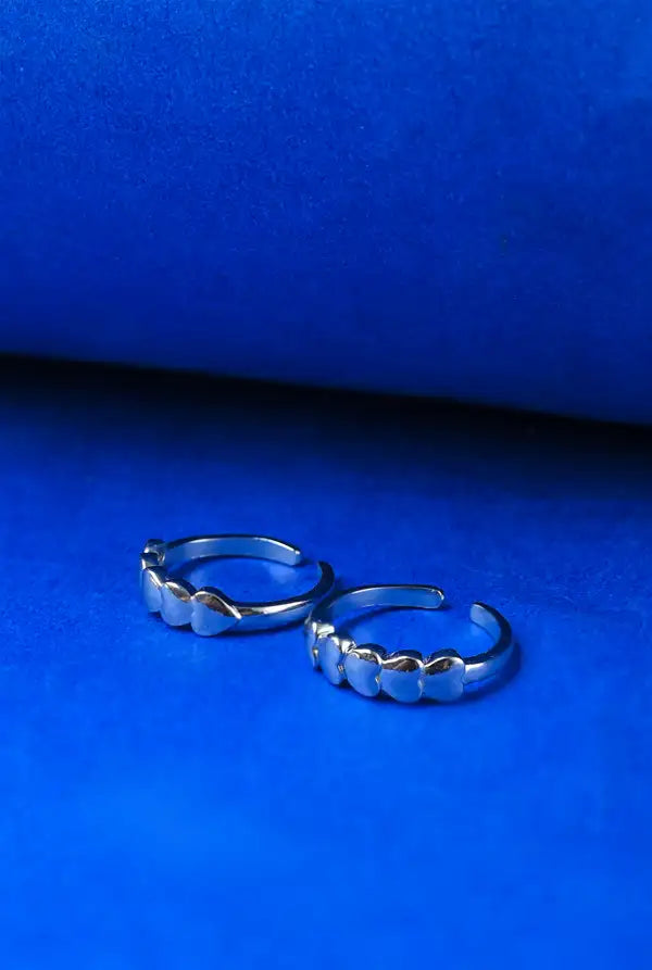 Five Hearts Silver 925 Adjustable Trendy Toe Ring For Women