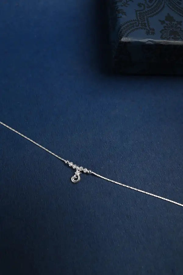 Bird Drop Bead 925 Silver Single Anklet for Girls
