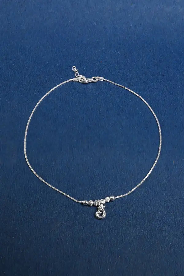 Bird Drop Bead 925 Silver Single Anklet for Girls