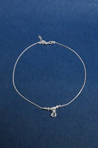 Bird Drop Bead 925 Silver Single Anklet for Girls