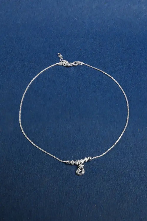 Bird Drop Bead 925 Silver Single Anklet for Girls
