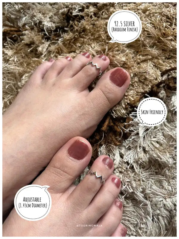Diamond Shine Silver 925 Adjustable Trendy Toe Ring For Women