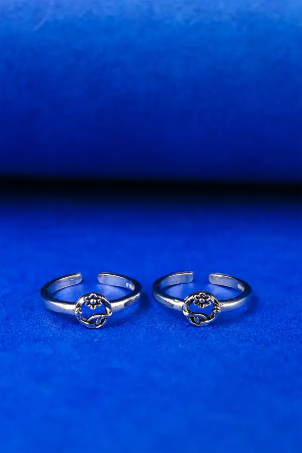 Circle Blossom Silver 925Adjustable Trendy Toe Ring For Women