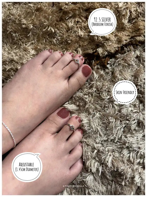 Circle Blossom Silver 925Adjustable Trendy Toe Ring For Women