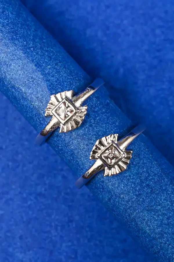 Diamond Square Silver 925 Adjustable Trendy Toe Ring For Women