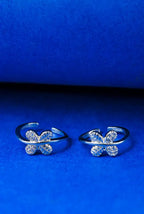 Crystal Bloom Silver 925 Adjustable Trendy Toe Ring For Women
