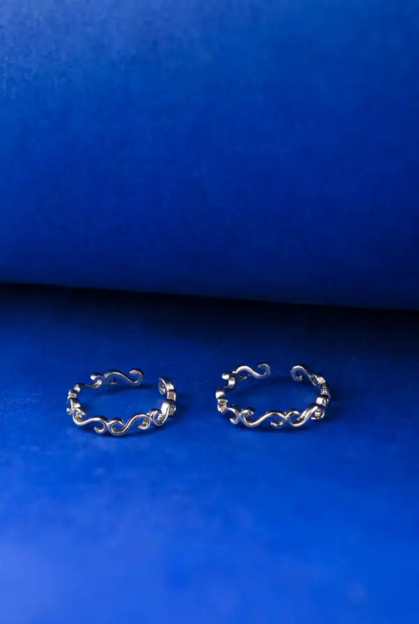 Twist Vine Silver 925 Adjustable Trendy Toe Ring For Women