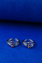 Ruby Cascade Silver 925 Adjustable Trendy Toe Ring For Women