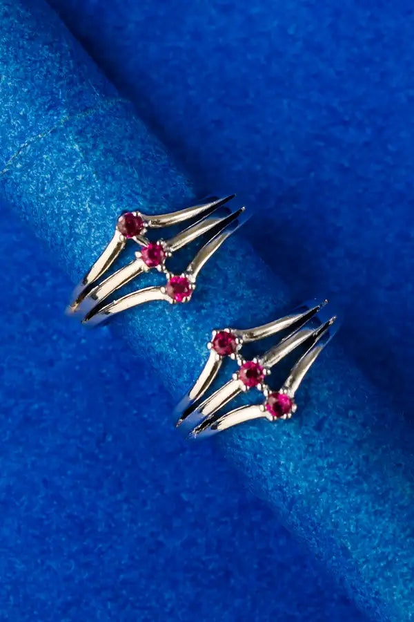 Ruby Cascade Silver 925 Adjustable Trendy Toe Ring For Women
