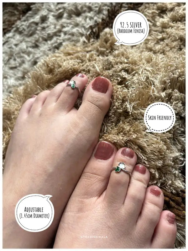 Lucky Clover Silver 925 Adjustable Trendy Toe Ring For Women
