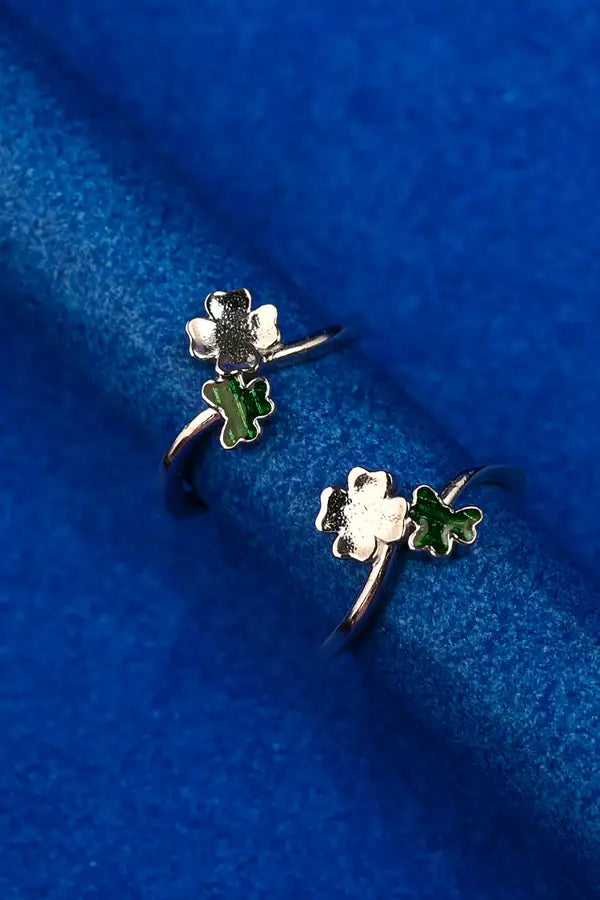 Lucky Clover Silver 925 Adjustable Trendy Toe Ring For Women