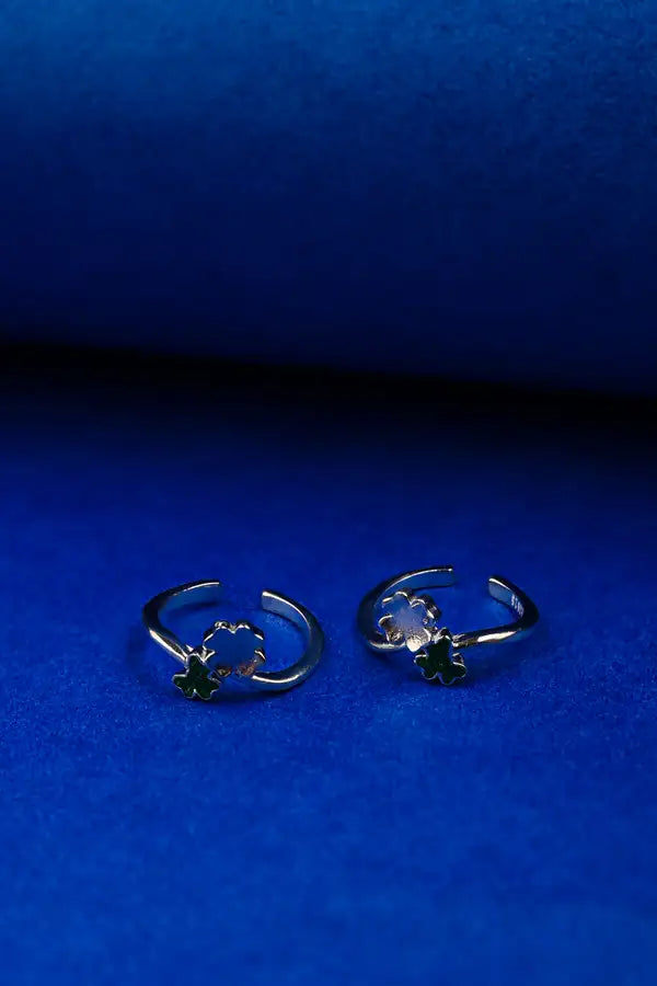 Lucky Clover Silver 925 Adjustable Trendy Toe Ring For Women