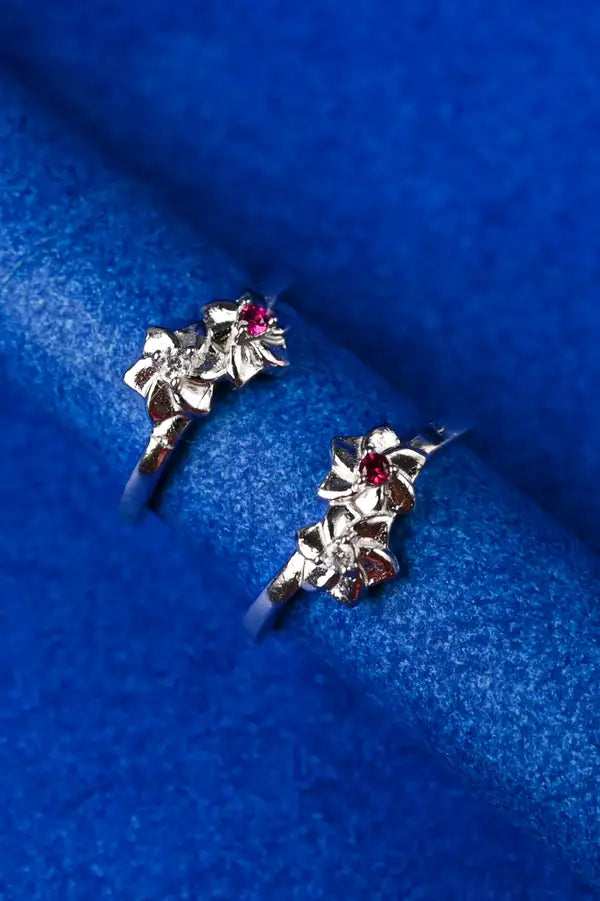 Flower Spark Silver 925 Adjustable Trendy Toe Ring For Women