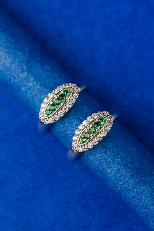 Emerald Embrace Silver 925 Adjustable Trendy Toe Ring For Women
