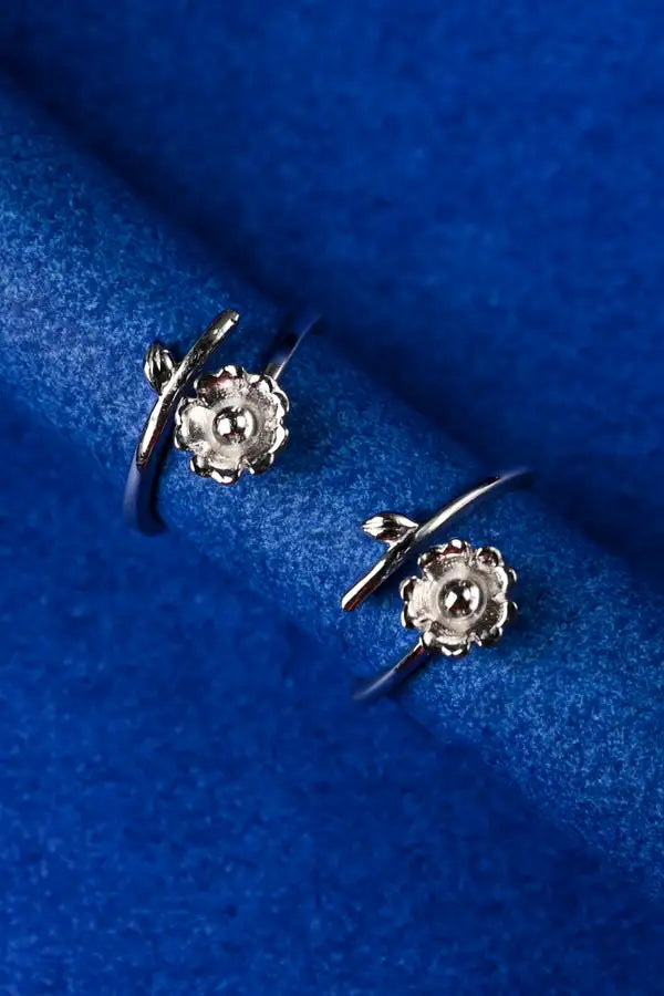 Daisy Curve Silver 925 Adjustable Trendy Toe Ring For Women