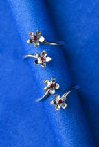 Ruby Blossom Silver 925 Adjustable Trendy Toe Ring For Women